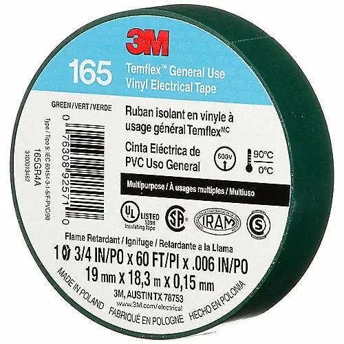 Cinta Aislar Negra De 18 m, TemFlex 165, 3M [3M1600]