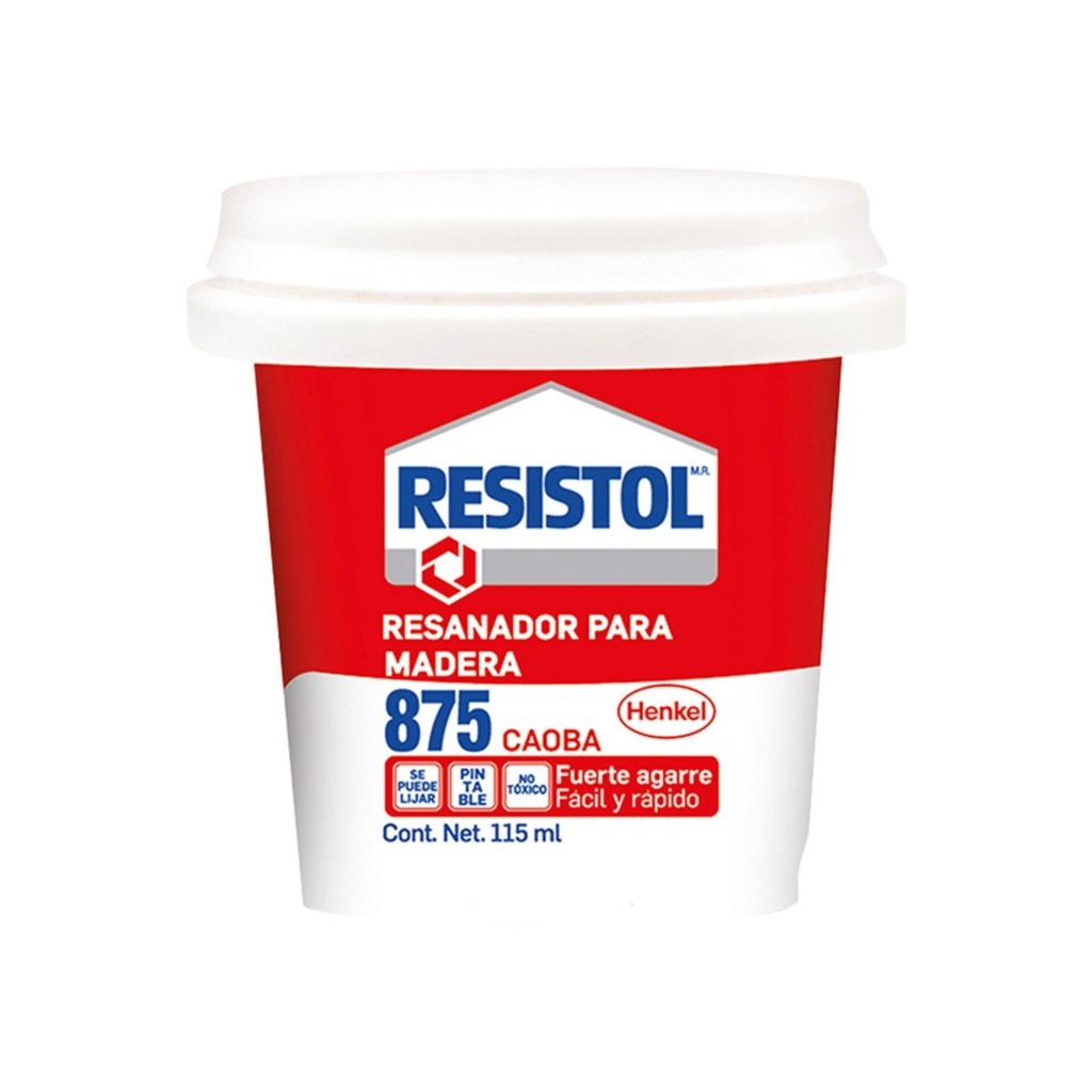 Resanador 875 Para Madera 115 ml, Color Caoba, Resistol [7501028811782]