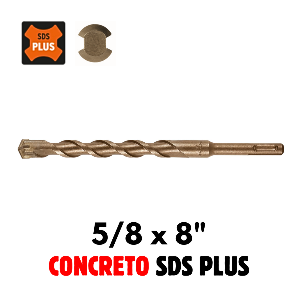 Broca SDS Plus Para Concreto 5/8 x 8", Truper [11284]