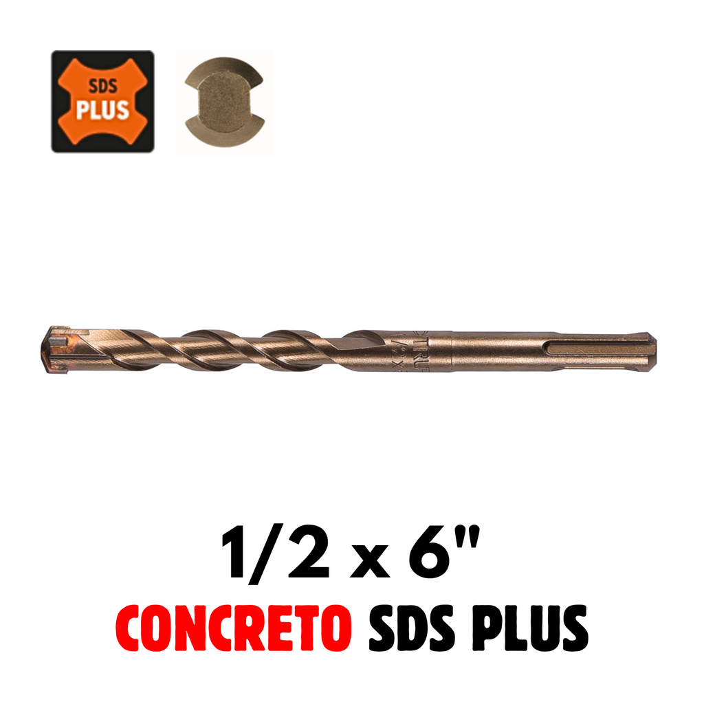 Broca SDS Plus Para Concreto 1/2 x 6", Truper [11279]
