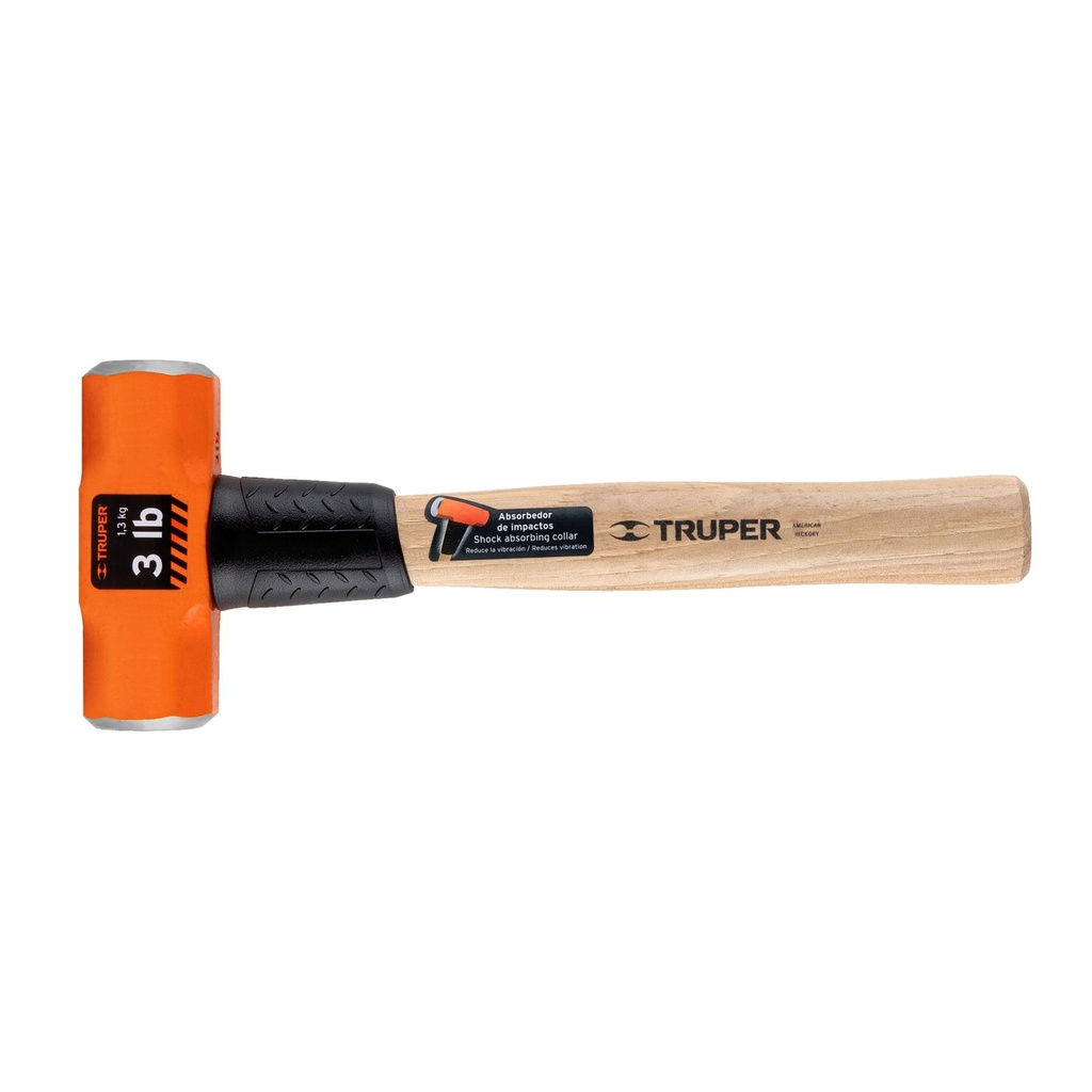 Marro Octagonal 3 lb, Mango De Madera De 12", Truper [16507]