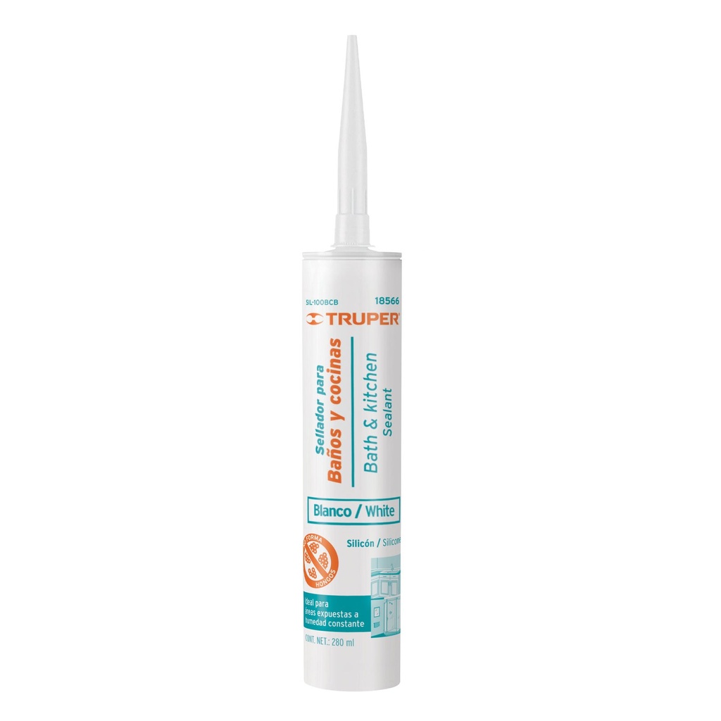 🆎Sellador Blanco Para Baños y Cocinas, 280 ml, Truper o CNX [18566 & SELLA280BM]