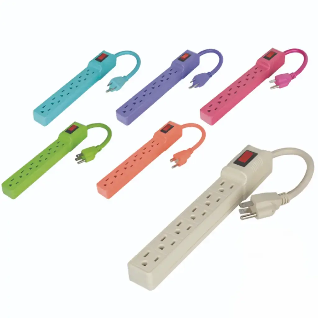 Multicontacto Económico De 6 Entradas, 16 AWG, Varios Colores, Aksi [118909]