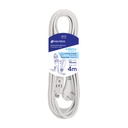 Extensión Eléctrica Doméstica De 4 m, Blanca, Volteck [48012]
