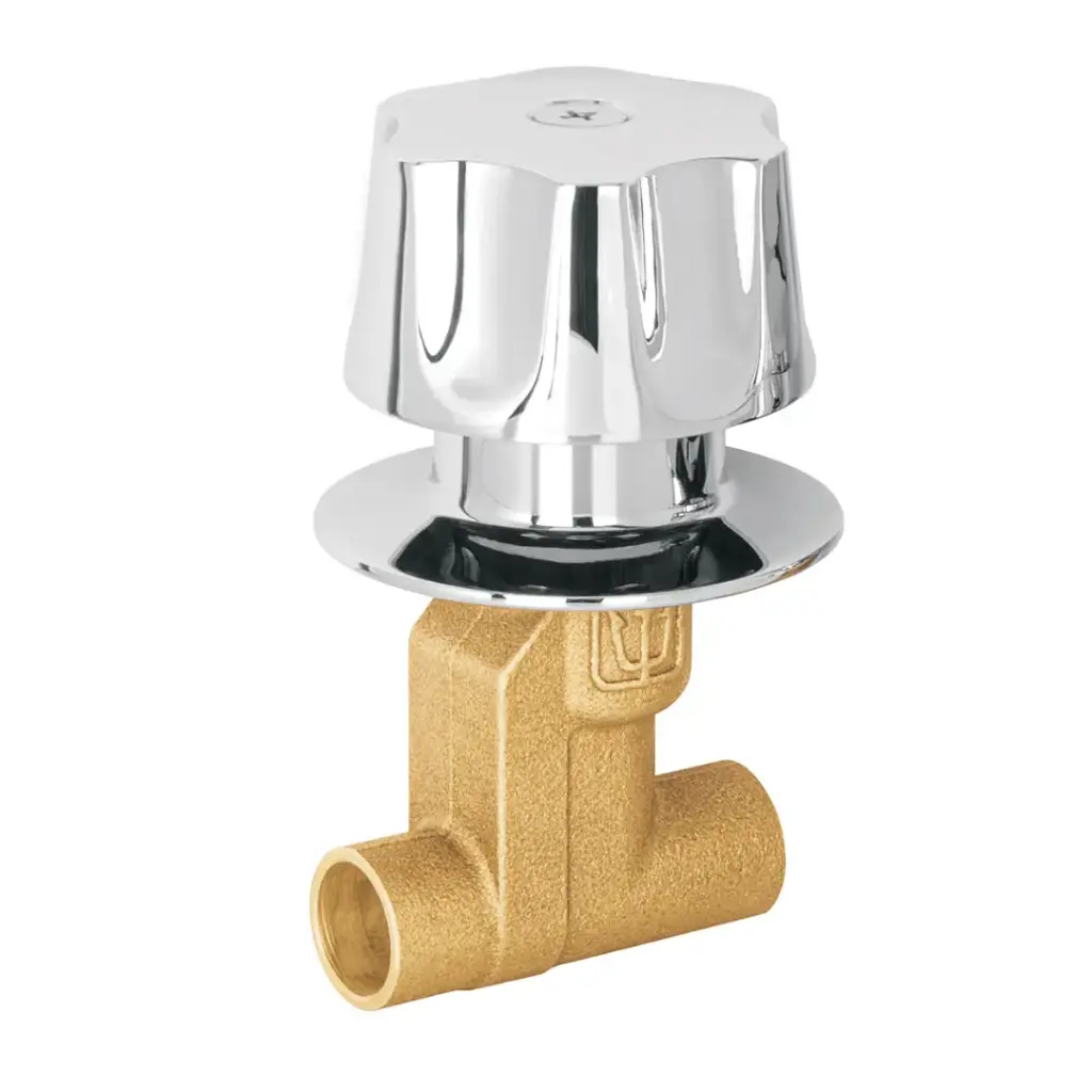 Llave De Empotrar 1/2" Para Regadera, Soldable, Maneral y Chapetón, Por Pieza, Foset [49249]
