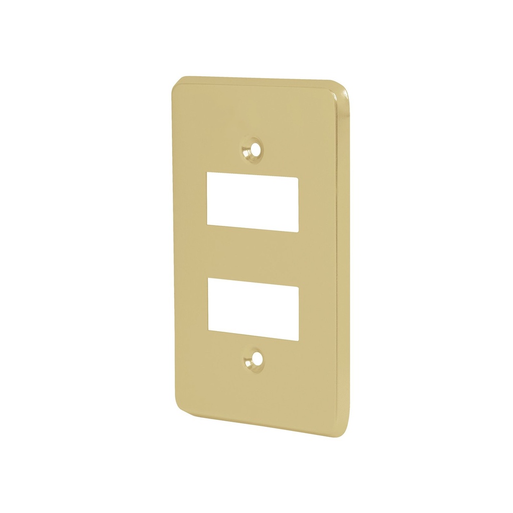 Placa De 2 Módulos, Aluminio, Línea Económica, Volteck [46436]