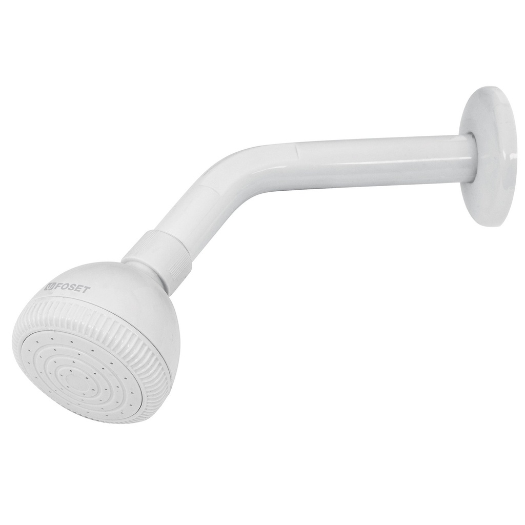 Regadera Plástica De 2 1/2" Con Brazo y Chapetón, Foset [49269]