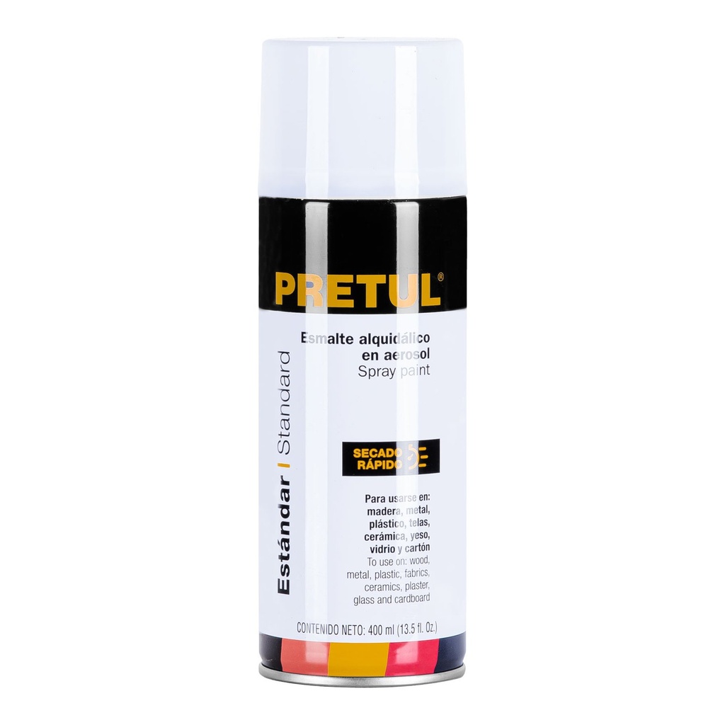 Esmalte En Aerosol, Blanco Brillante, 400 ml, Pretul [27171]