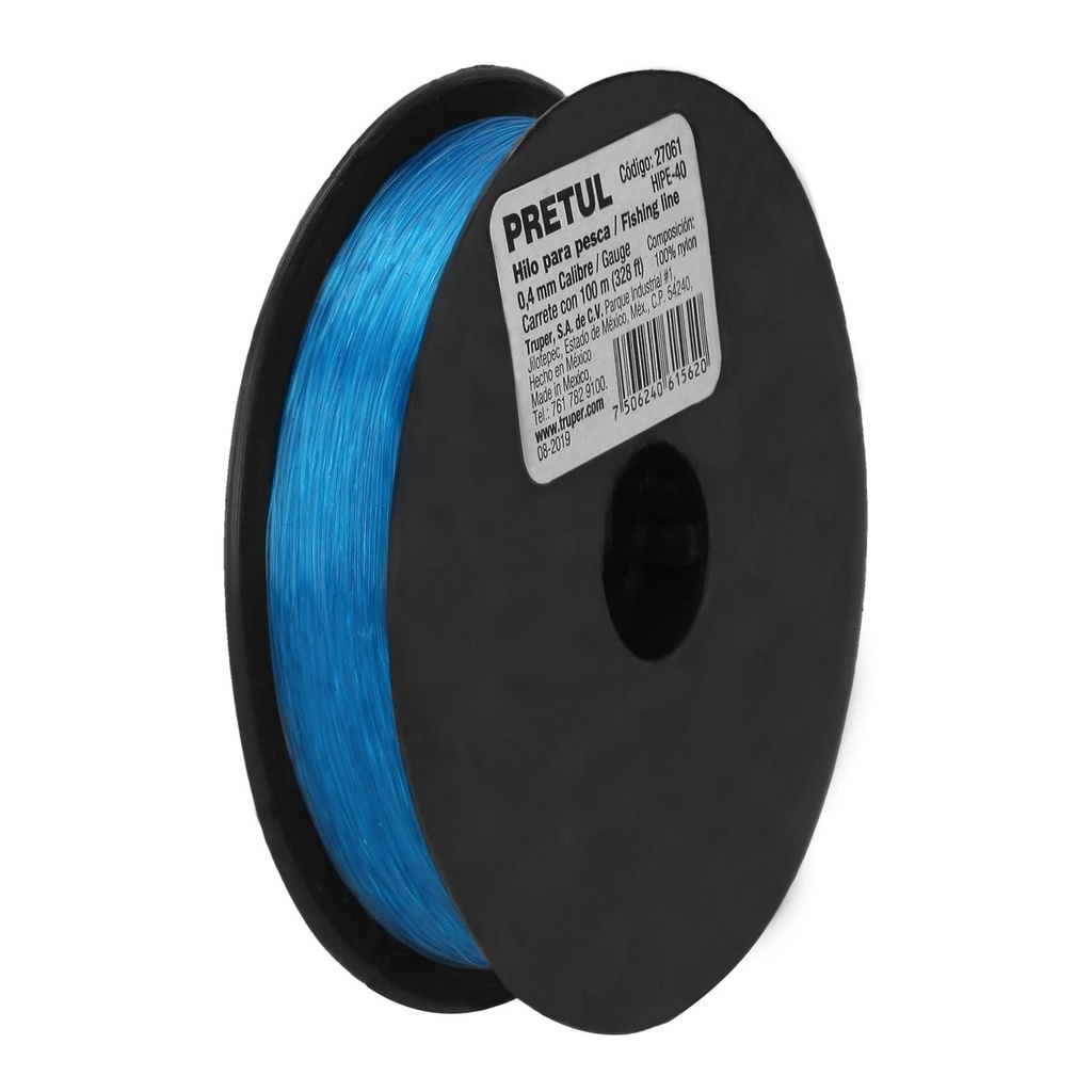 Hilo De Nylon Para Pescar #100 (1 mm x 100 m), Azul, Pretul [27067]