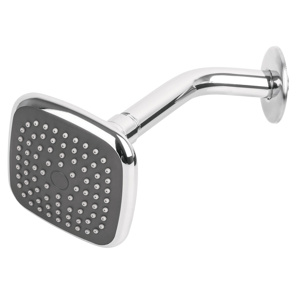 Regadera Cuadrada 3 3/4", Brazo y Chapetón De Acero, Foset Basic [45065]