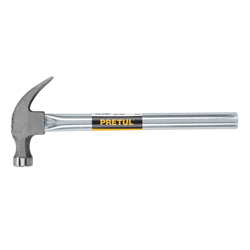 Martillo Tubular Metálico, 16 oz, Uña Curva, Pretul [20595]