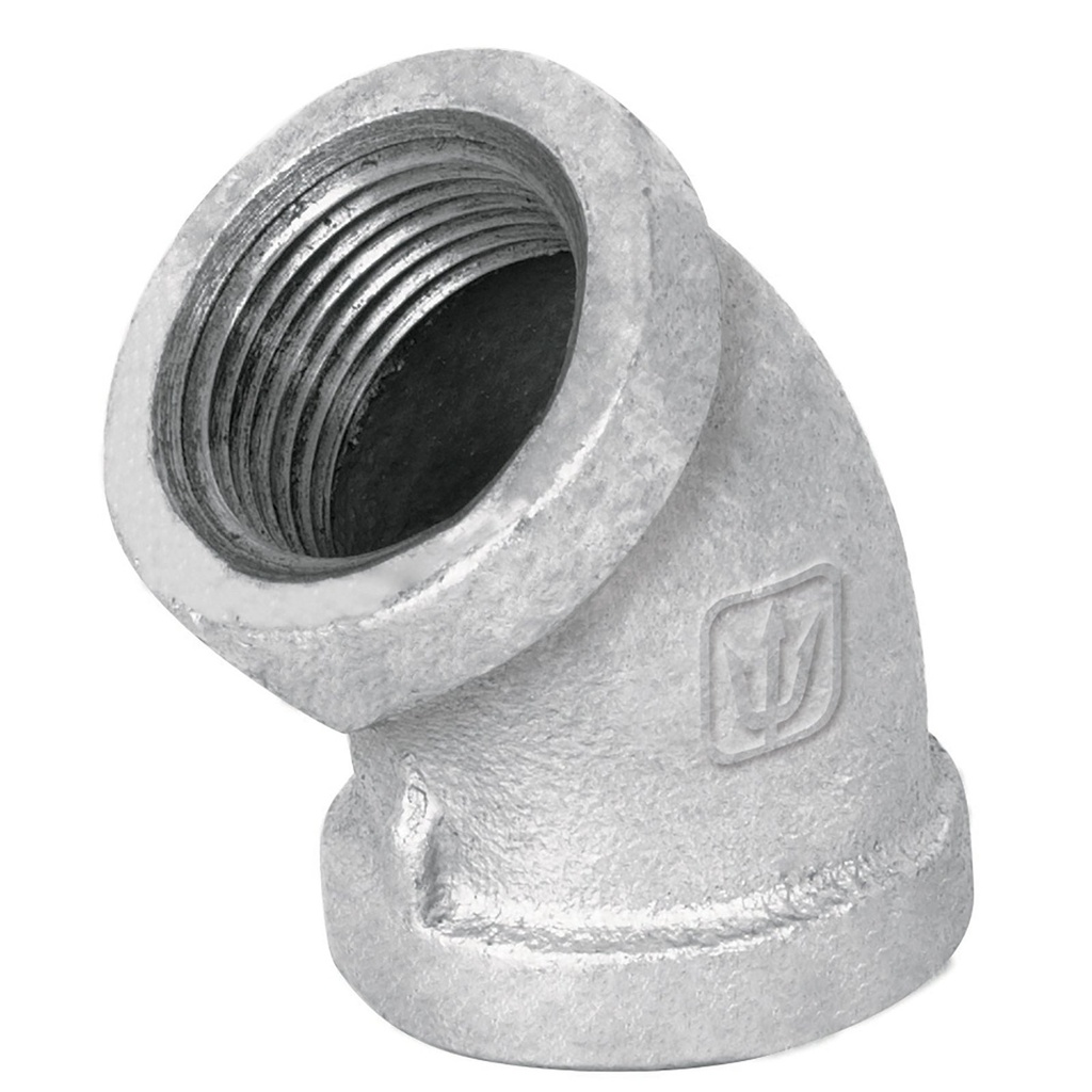 Codo Galvanizado Roscable 3/4" x 45°, Foset [47540]