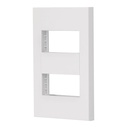 Placa De 2 Ventanas, 1 Módulo, Blanco, Línea Española, Volteck [47063]