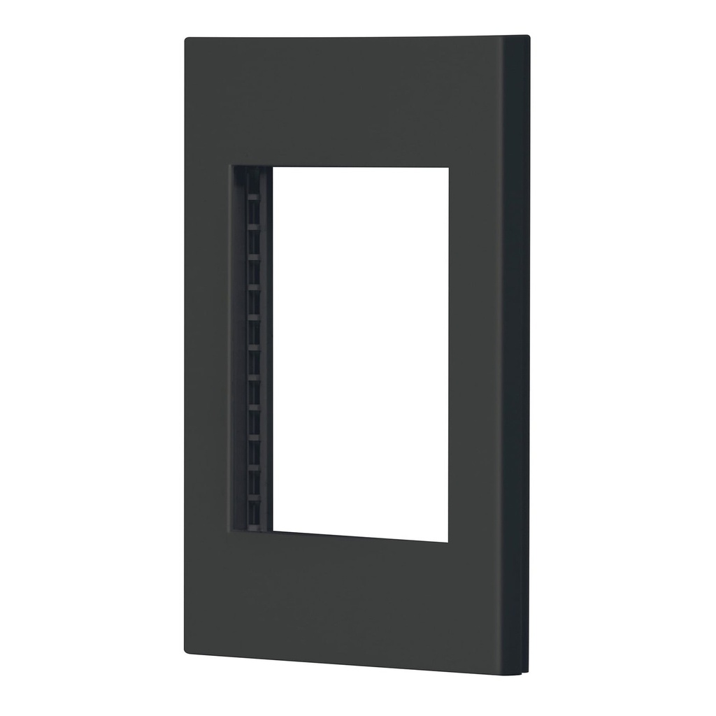 Placa De 1 Ventana, 3 Módulos, Negro, Línea Española, Volteck [47983]