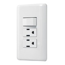 Placa Con Interruptor Sencillo Y 2 Contactos, Color Blanco, Volteck Basic [25079]