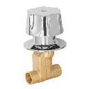 Llave De Empotrar Soldable 1/2", Latón, Con Maneral y Chapetón Hexagonal, Por Pieza, Foset [49801]