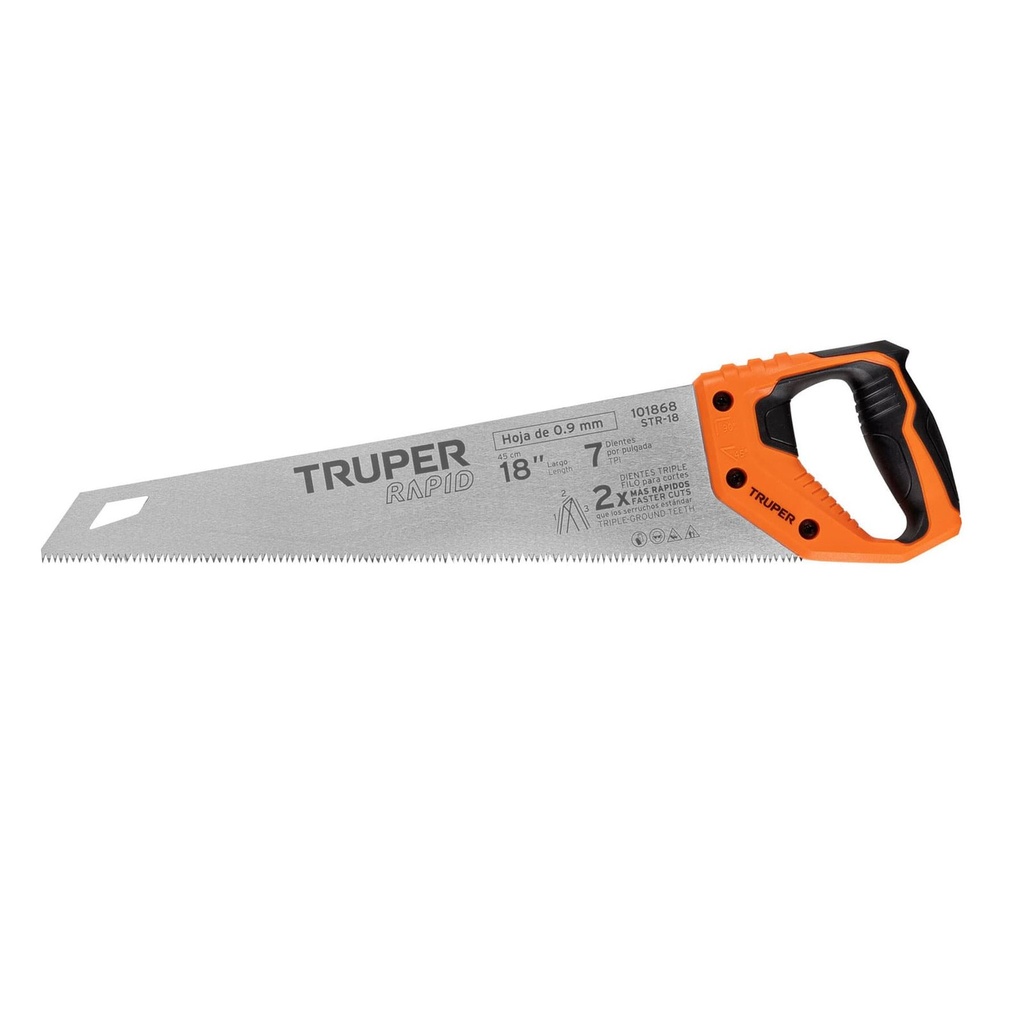 Serrucho Rapid 18", Mango Comfort Grip, Truper [101868]