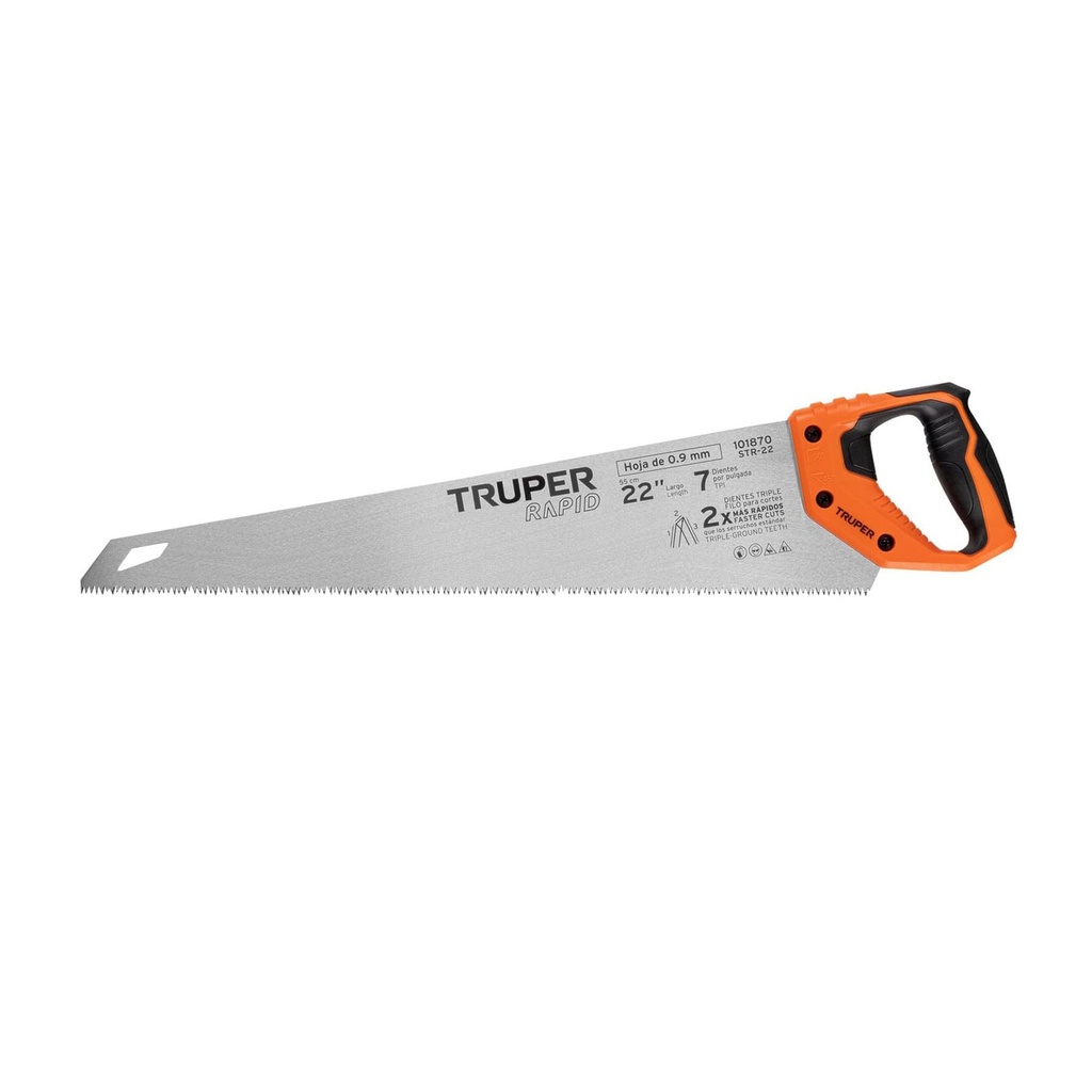 Serrucho Rapid 22", Mango Comfort Grip, Truper [101870]