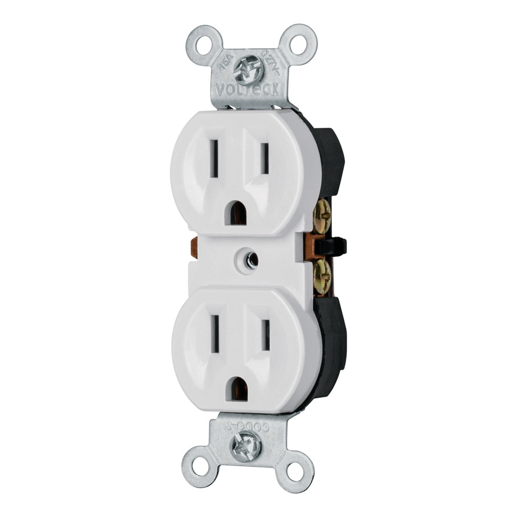 Contacto Dúplex, 2 Polos 3 Hilos, Standard, Blanco, Volteck [47733]