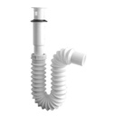 Céspol Flexible Tipo "P" Para Lavabo, Con Contra, 1 1/4" De PVC, Fleximatic [2235]