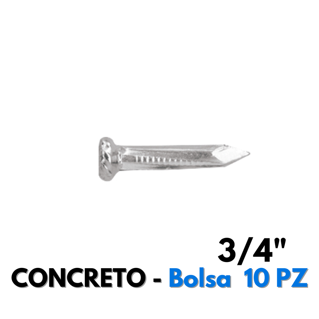 Clavo Galvanizado Para Concreto 3/4", 10 Piezas [CG34PP]