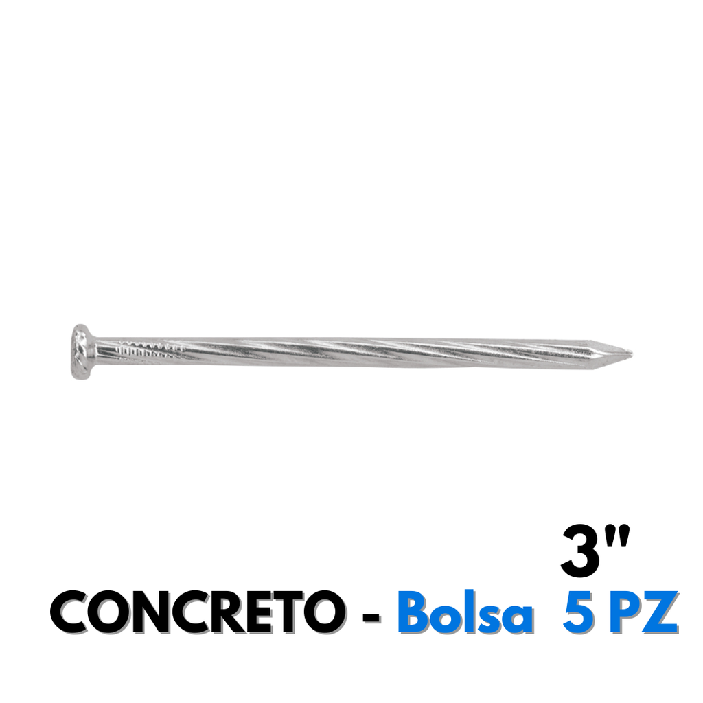 Clavo Galvanizado Para Concreto 3", 5 Piezas [CG3PP]