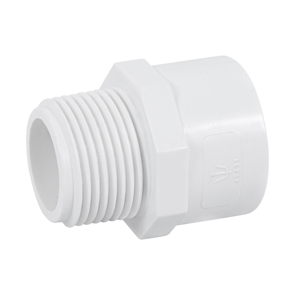 Cre/Conector Macho 1" (25 mm) De PVC Hidráulico [CM1PVCH]