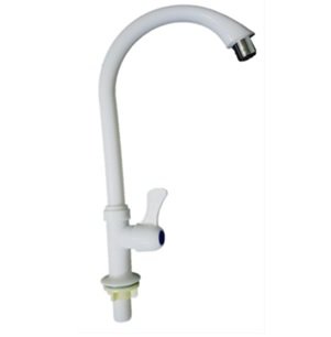 Llave Individual Para Fregadero Plástica, Sólo Agua Fría, Blanca, Fonthy [LF6513]