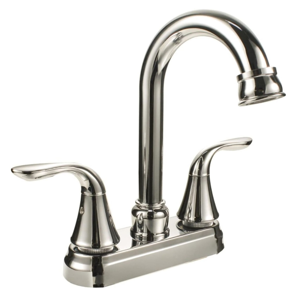 Mezcladora Lavabo 4", Tipo Bar, Cuerpo Laton, Cuello, Maneral Y Charola De Acero Inoxidable, Fonthy [ML7231]