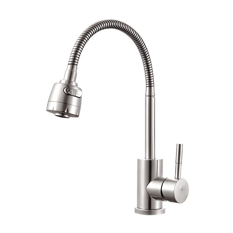 Monomando Flexible Para Fregadero, Agua Caliente y Fria, Cuerpo Metálico, Incluye Mangueras, Satin, Solvex [MOFFLS3]