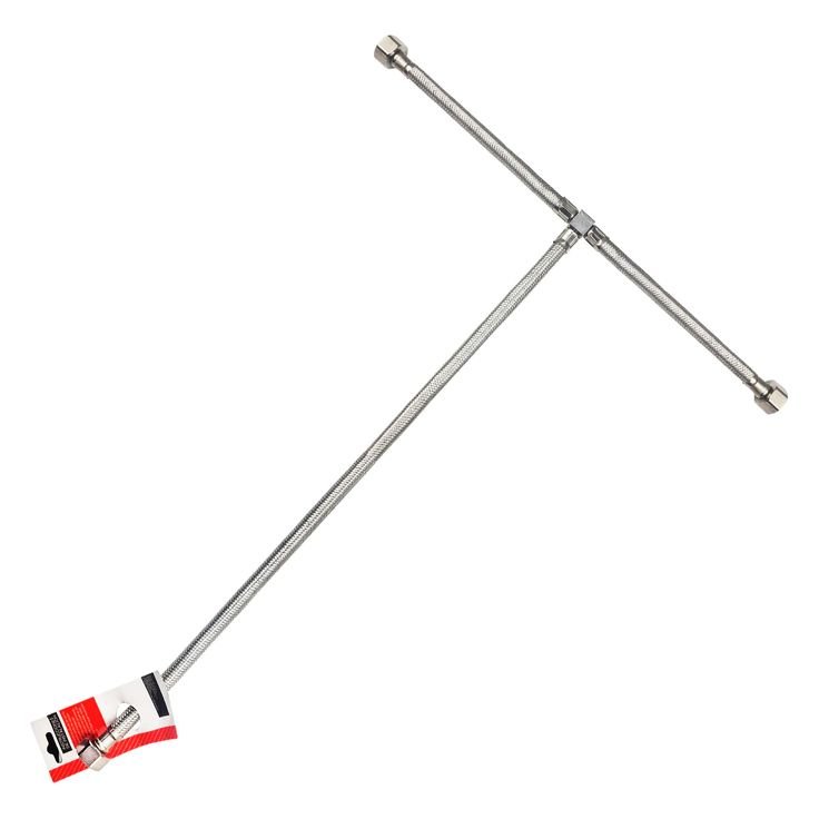 Manguera Tipo "Y" Para Lavabo o Fregadero, 55 cm, Aluminio, CNX [MTSS1313X55]