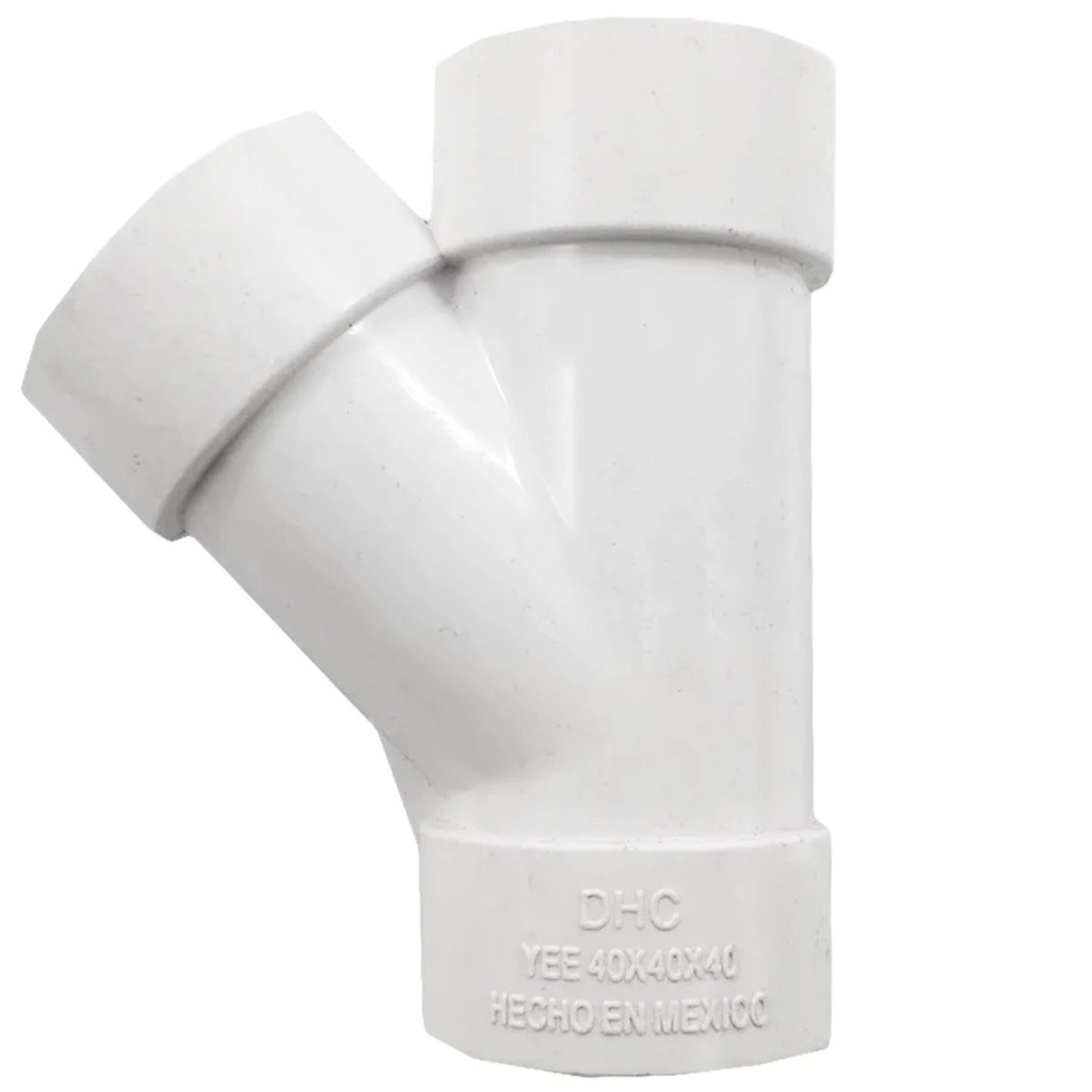 Yee Sencilla 1 1/2" (40 mm), PVC Sanitario [YES040]