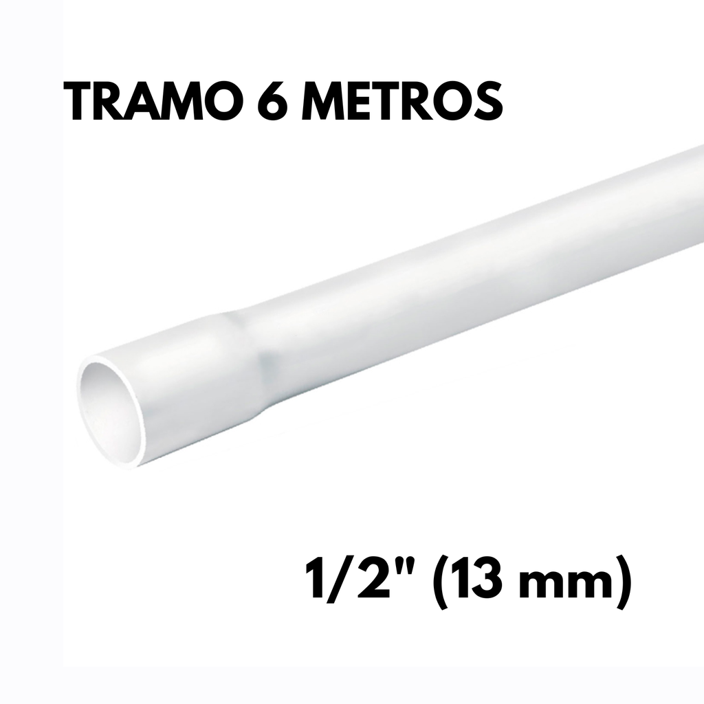 Tubo 1/2" (13 mm) PVC Hidráulico, Por Tramo 6 Metros [TUPVCTR13]