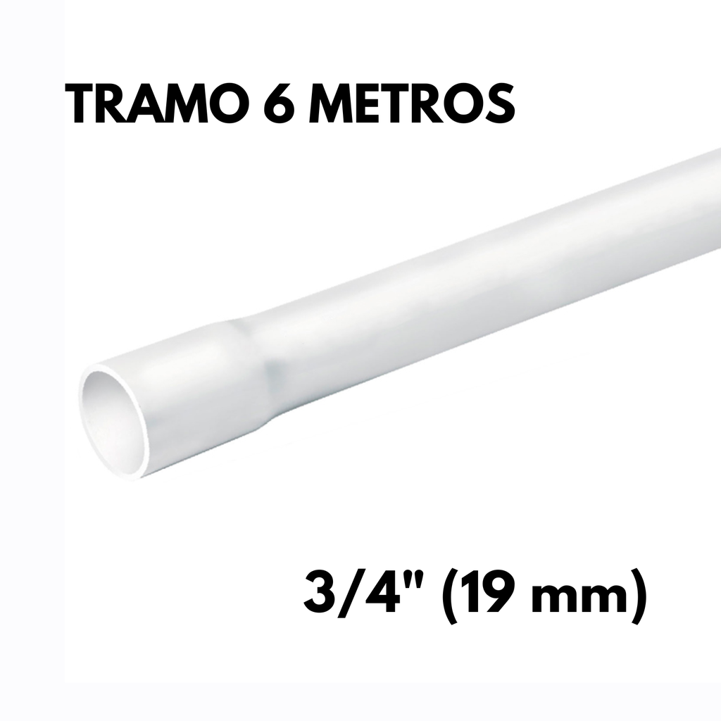 Tubo 3/4" (19 mm) PVC Hidráulico, Por Tramo 6 Metros [TUPVCTR19]