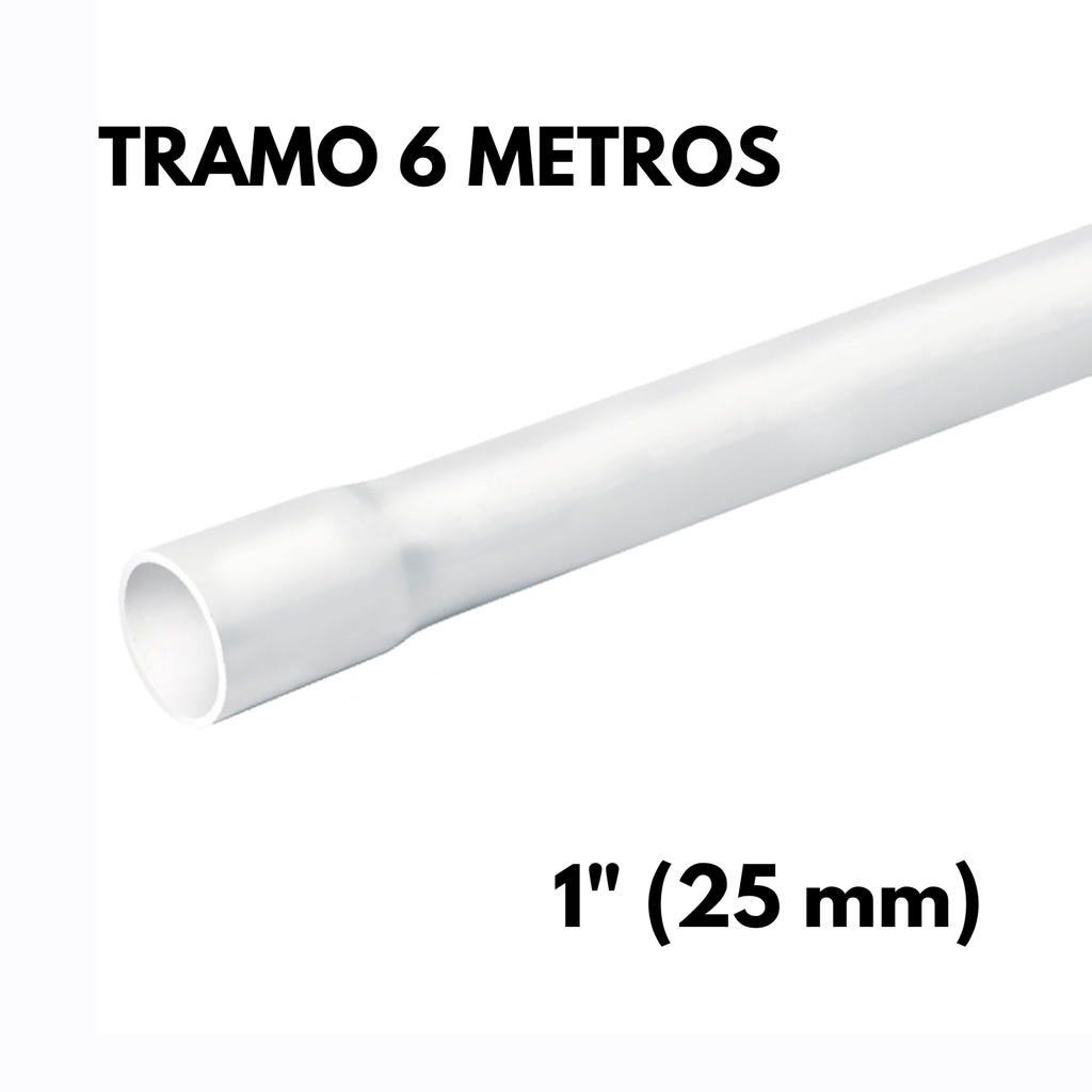 Tubo 1" (25 mm) PVC Hidráulico, Por Tramo 6 Metros [TUPVCTR25]