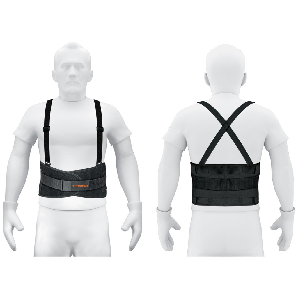 Faja Lumbar Con Tercer Cinturón, Talla Mediana, Truper [14216]