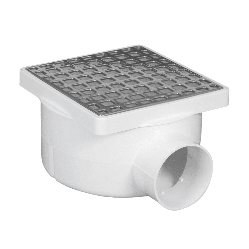 Cespol Bote Compacto Cuadrado PVC, Rejilla Acero Inoxidable, 1 Salida De 2″, Fleximatic [2608]
