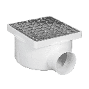 Cespol Bote Compacto Cuadrado PVC, Rejilla Acero Inoxidable, 1 Salida De 2″, Fleximatic [2608]