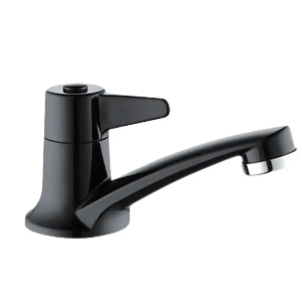Llave Individual Para Lavabo, Negro Mate, Cuerpo ABS, Maneral Tipo Palanca De ABS, Solo Agua Fría, Fonthy [LL5512]