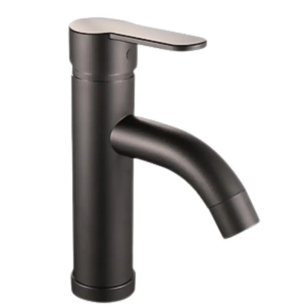 Monomando Para Lavabo Ovalin, 18 Cm, Cuerpo ABS, Agua Fria, Negro Mate, Fonthy [MOL8612C]