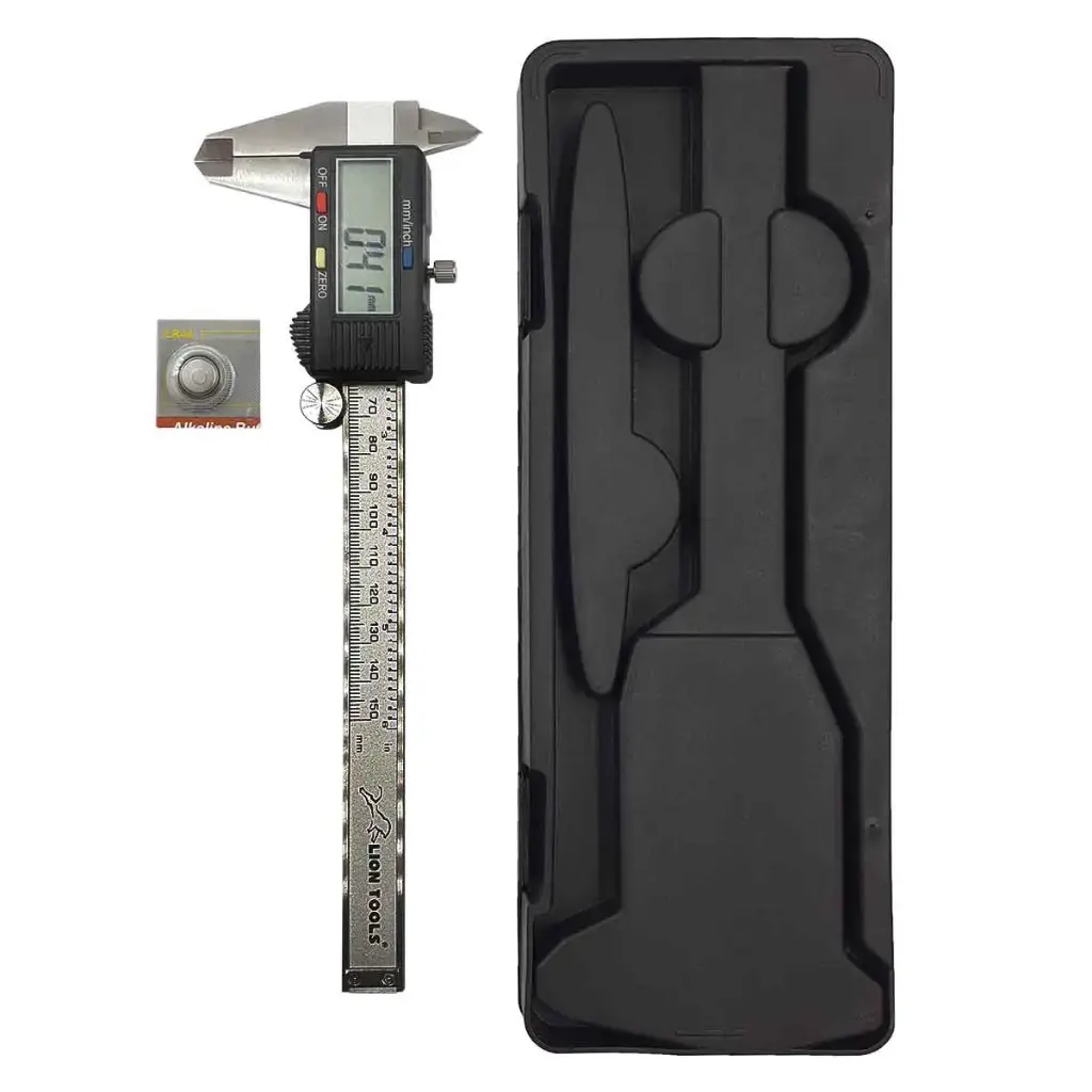 Calibrador Vernier De 6", Digital, Std y mm, Con Estuche, Lion Tools [L2873]