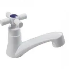 Llave Individual Para Lavabo, Blanco, Cuerpo ABS, Maneral Tipo Cruz De ABS, Solo Agua Fría, Fonthy [LL5413]
