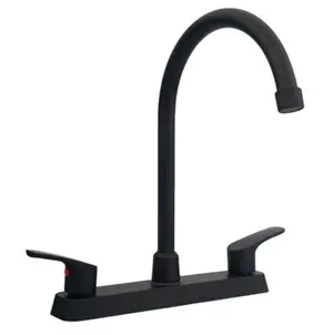 Mezcladora Para Fregadero, Negro Mate, Cuello Bastón, Cuerpo Latón, Cubierta ABS [MF6622]