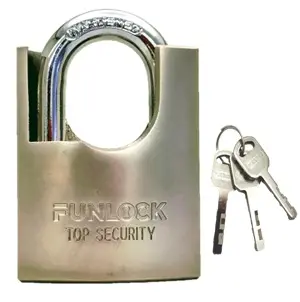 Candado De Hierro, Gancho Protegido, 50 mm, 3 Llaves Abloy, Color Plata, Funlock [5060]