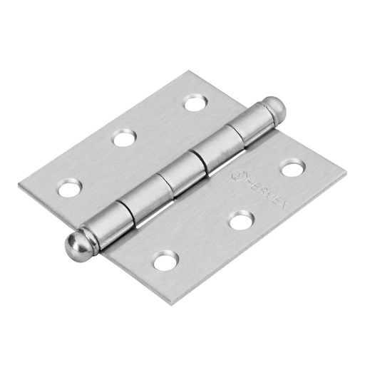 [43255] Bisagra Cuadrada 2 1/2", Acero Cromo Mate, Redonda, Hermex [43255]