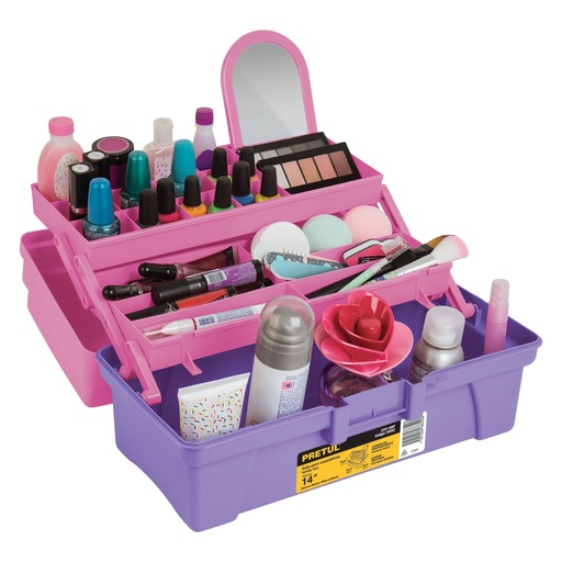 [25052] Caja Cosmetiquera 14", Rosa/Morado, Pretul [25052]