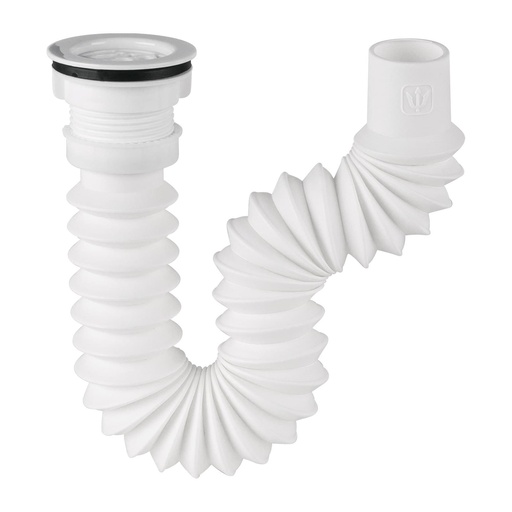 [49370] Cespol Flexible Corrugado Para Fregadero Tipo Bar, Con Contra 2 1/2", Salida 1 1/2", PVC, Foset [49370]