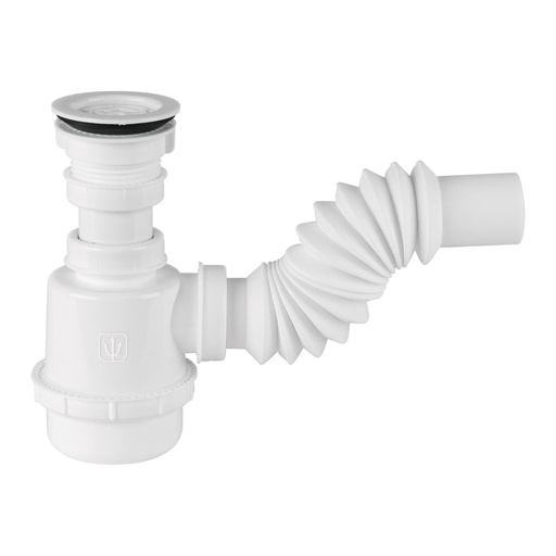 [49371] Cespol De Bote Chico Para Fregadero Tipo Bar, Con Contra 2 1/2", Salida 1 1/2", PVC, Foset [49371]