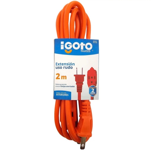 [ER13-2NA] Extensión Uso Rudo De 2 m, 16 AWG, Naranja, Igoto [ER13-2NA]