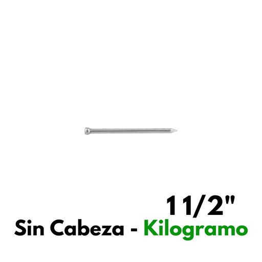 [44496] Clavo Sin Cabeza 1 1/2", Sin Cabeza, Por Kilogramo [44496]